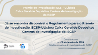 Prémio de Investigação ISCSP-ULisboa Caixa Geral de Depósitos Centros de Investigação do ISCSP